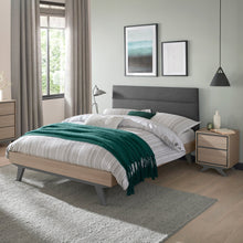 Kaia Scandi Oak & Dark Grey Bedstead