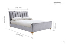 The Ashbourne Bedframe Grey Velvet