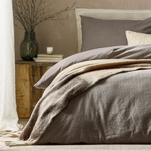 Malton Stripe 100% Cotton Duvet Cover Set Mole