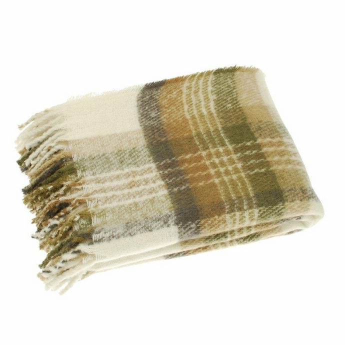 Faux Mohair Check Throw