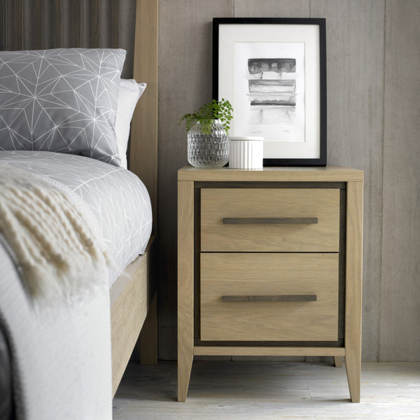 Maine Aged & Weathered Oak 2 Drawer Nightstand