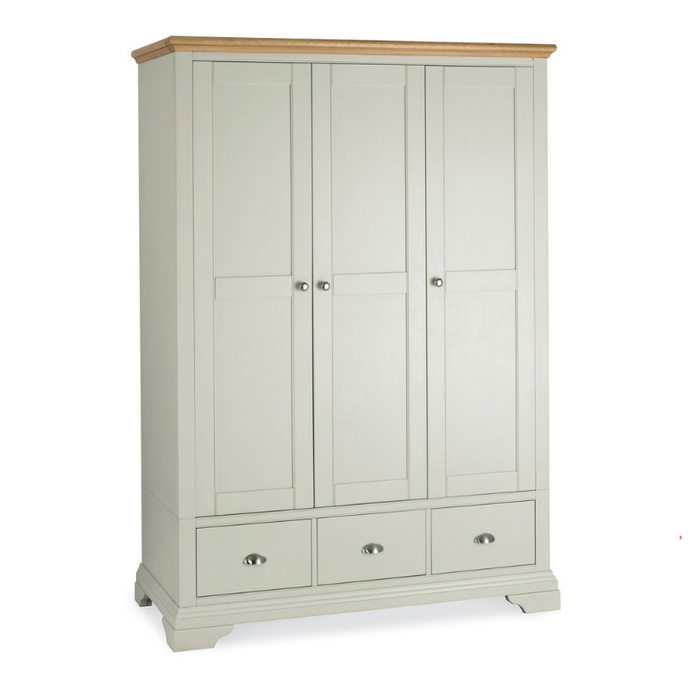 Kensington Soft Grey & Oak Triple Wardrobe